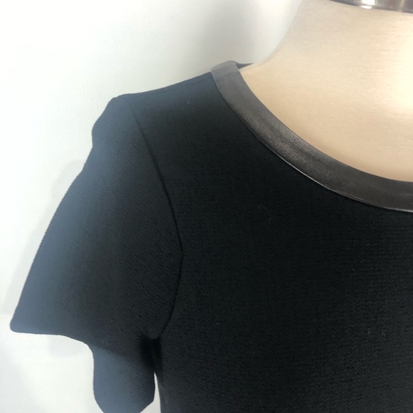 Madewell leather trim black dress S - Picture 4 of 8